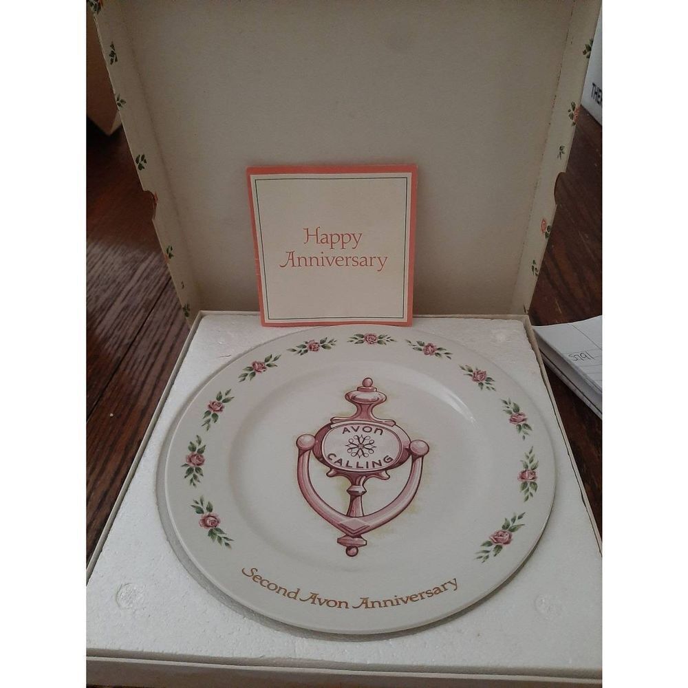 Vintage Second Avon Anniversary Commemorative Award Collector Plate Avon Calling